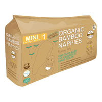 Organic 1 Mini Bamboo Nappies (2–6kg) – Eco-Friendly Baby Nappies 4×32 Pack
