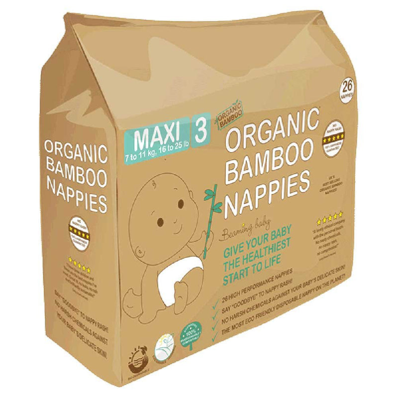 Organic 3 Maxi Bamboo Nappies (7–11kg) | Eco-Friendly Baby Nappies UK