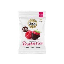 Organic Raspberries Coated In Dark Chocolate