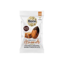 Organic Almonds Coated In Salted Caramel Dark Chocolate
